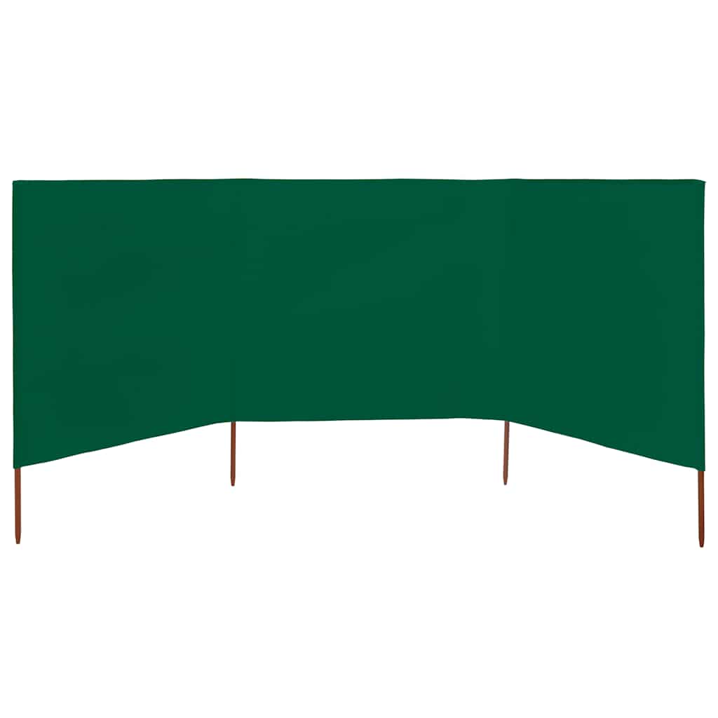 3-panel Wind Screen Fabric 400x80 cm Green