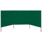 3-panel Wind Screen Fabric 400x80 cm Green