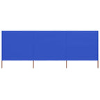 3-panel Wind Screen Fabric 400x80 cm Azure Blue