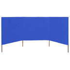 3-panel Wind Screen Fabric 400x80 cm Azure Blue