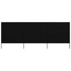 3-panel Wind Screen Fabric 400x120 cm Black
