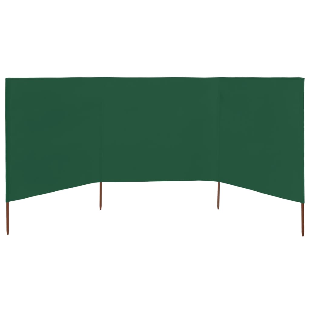 3-panel Wind Screen Fabric 400x160 cm Green