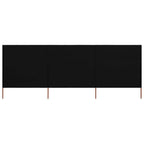 3-panel Wind Screen Fabric 400x160 cm Black