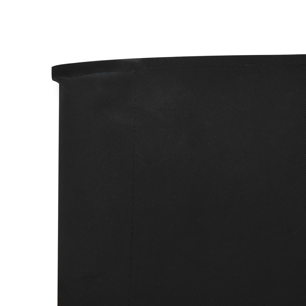 3-panel Wind Screen Fabric 400x160 cm Black