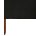 3-panel Wind Screen Fabric 400x160 cm Black