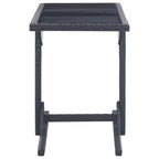 Garden Table Black 110x53x72 cm Glass and Poly Rattan