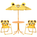 3 Piece Kids' Garden Bistro Set with Parasol Yellow