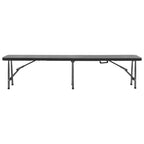 Folding Garden Benches 2 pcs 180 cm HDPE Black