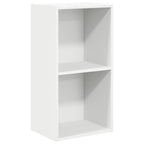2-Tier Book Cabinet White 40x30x76.5 cm Engineered Wood