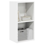 2-Tier Book Cabinet White 40x30x76.5 cm Engineered Wood