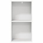 2-Tier Book Cabinet White 40x30x76.5 cm Engineered Wood