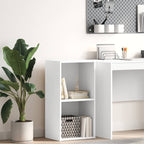 2-Tier Book Cabinet White 40x30x76.5 cm Engineered Wood
