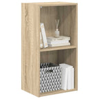 2-Tier Book Cabinet Sonoma Oak 40x30x76.5 cm Engineered Wood