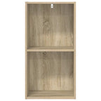 2-Tier Book Cabinet Sonoma Oak 40x30x76.5 cm Engineered Wood