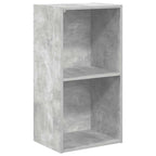 2-Tier Book Cabinet Concrete Grey 40x30x76.5 cm Engineered Wood