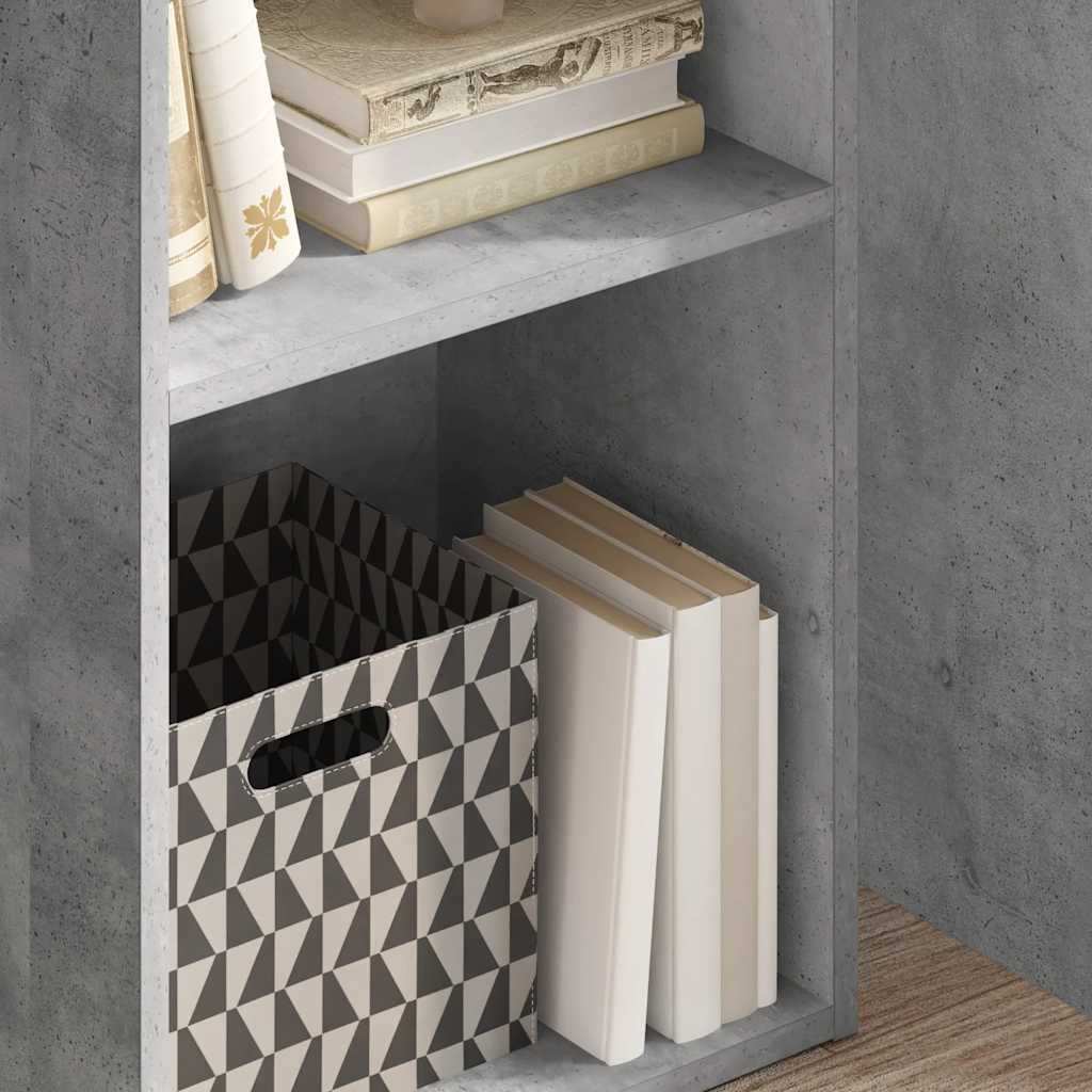 2-Tier Book Cabinet Concrete Grey 40x30x76.5 cm Engineered Wood
