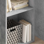 2-Tier Book Cabinet Concrete Grey 40x30x76.5 cm Engineered Wood
