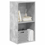 2-Tier Book Cabinet Concrete Grey 40x30x76.5 cm Engineered Wood