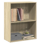 2-Tier Book Cabinet Sonoma Oak 60x30x76.5 cm Engineered Wood