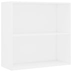 2-Tier Book Cabinet White 80x30x76.5 cm Engineered Wood