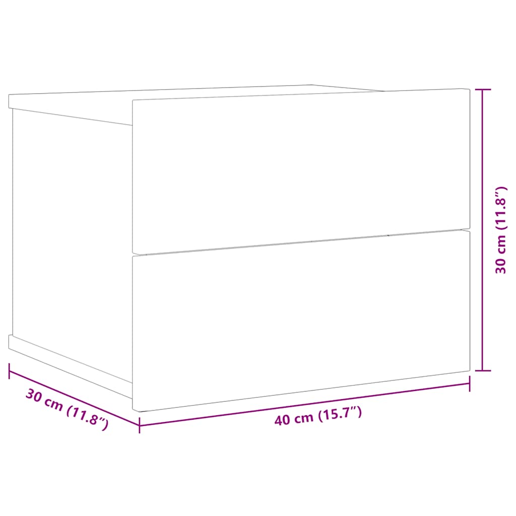 Bedside Cabinet Black 40x30x30 cm Engineered Wood