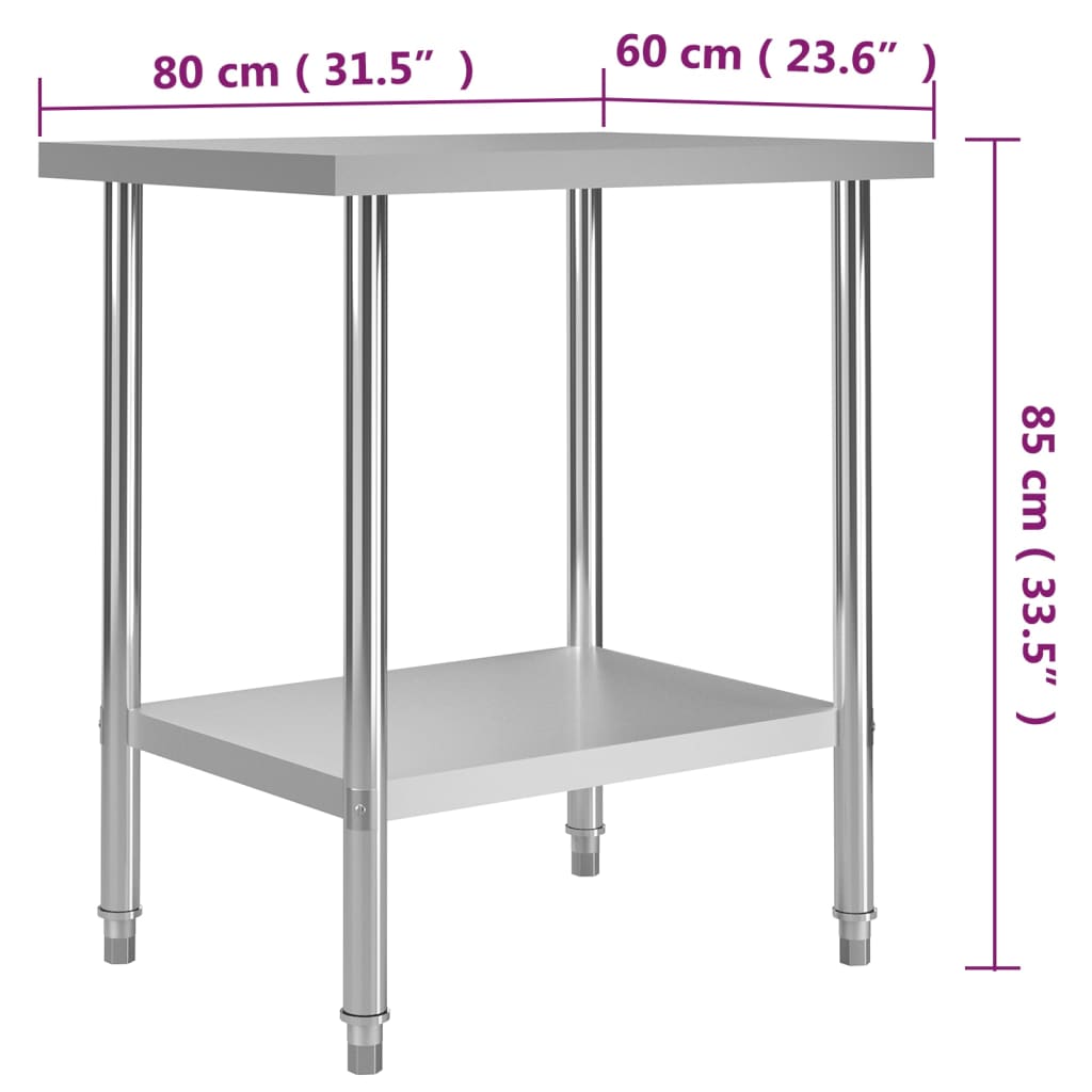 Kitchen Work Table Stainless Steel