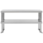 2-Tier Work Table Overshelf Stainless Steel