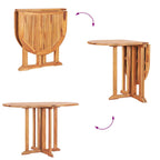Folding Butterfly Garden Table 120x70x75 cm Solid Teak Wood