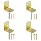 Fence Panel Brackets 4 pcs L Shaped Galvanised Metal