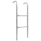 2-Step Trampoline Ladder Steel Silver 72 cm (suitable for 65cm high)