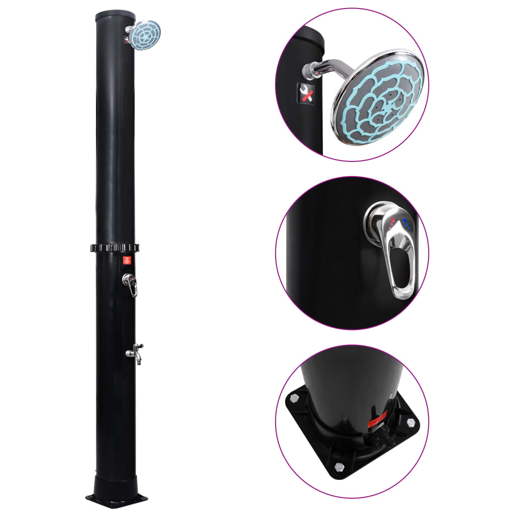 Outdoor Solar Shower with Shower Head and Faucet 40 L