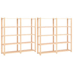 5-Tier Storage Racks 3 Pcs 170X38X170 Cm Solid Pinewood 500 Kg