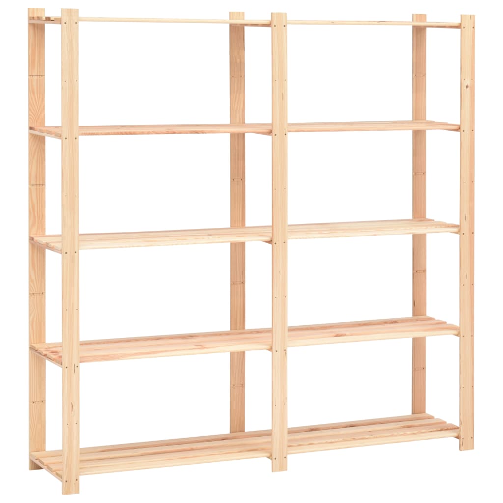 5-Tier Storage Racks 3 Pcs 170X38X170 Cm Solid Pinewood 500 Kg