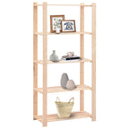 5-Tier Storage Racks 2 Pcs 80X38X170 Cm Solid Pinewood 250 Kg