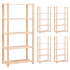 5-Tier Storage Racks 2 Pcs 80X38X170 Cm Solid Pinewood 250 Kg
