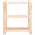 3-Tier Storage Racks 10 Pcs 80X38X90 Cm Solid Pinewood 150 Kg