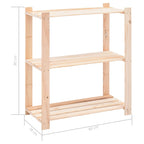 3-Tier Storage Racks 10 Pcs 80X38X90 Cm Solid Pinewood 150 Kg