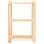 3-Tier Storage Racks 2 Pcs 60X38X90 Cm Solid Pinewood 150 Kg