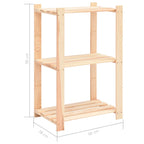 3-Tier Storage Racks 2 Pcs 60X38X90 Cm Solid Pinewood 150 Kg