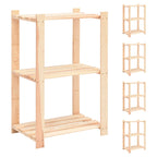 3-Tier Storage Racks 2 Pcs 60X38X90 Cm Solid Pinewood 150 Kg