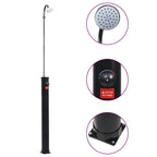Garden Solar Shower Black 215 cm 8 L