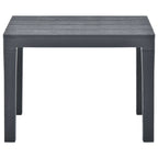 Garden Table with 2 Benches Plastic Anthracite