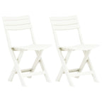 Folding Garden Chairs 2 pcs Plastic White