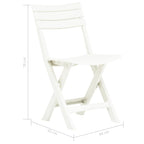 Folding Garden Chairs 2 pcs Plastic White