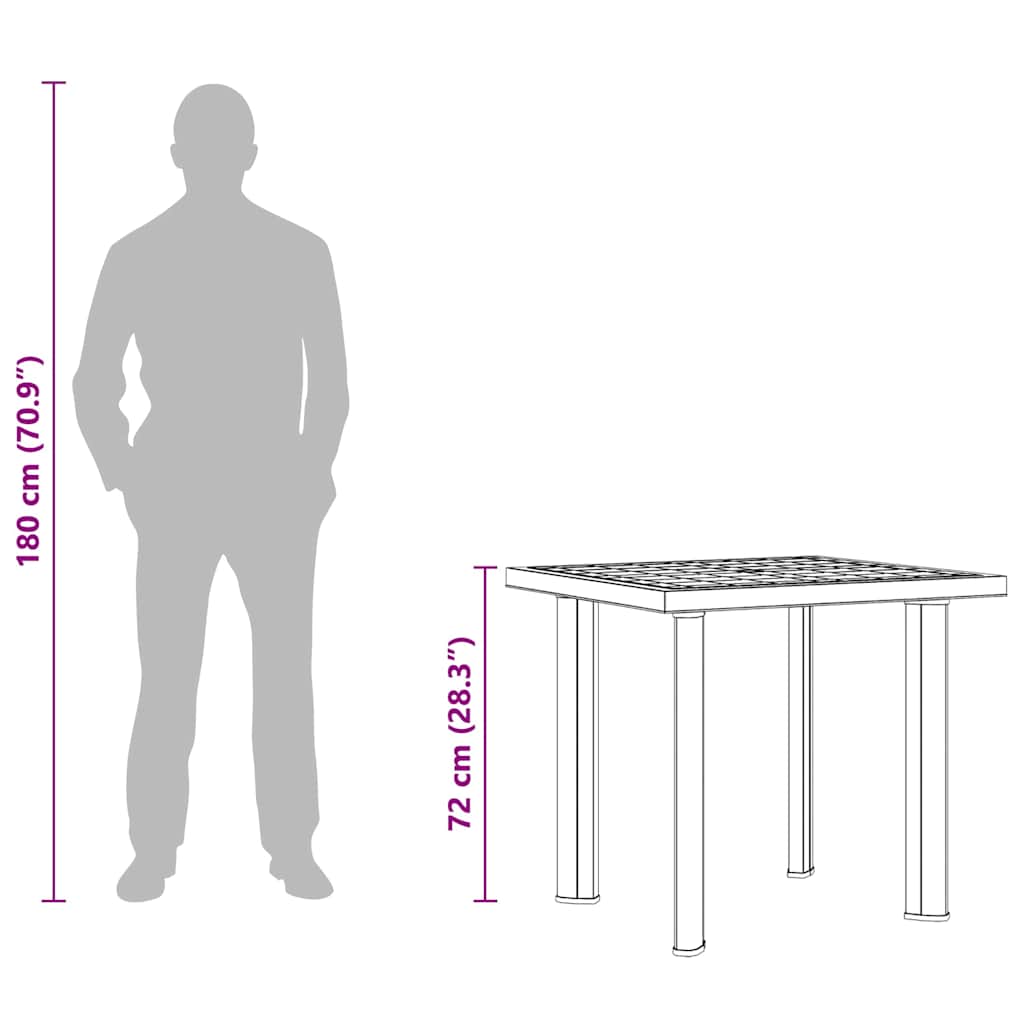 Garden Table Green 80x75x72 cm Plastic