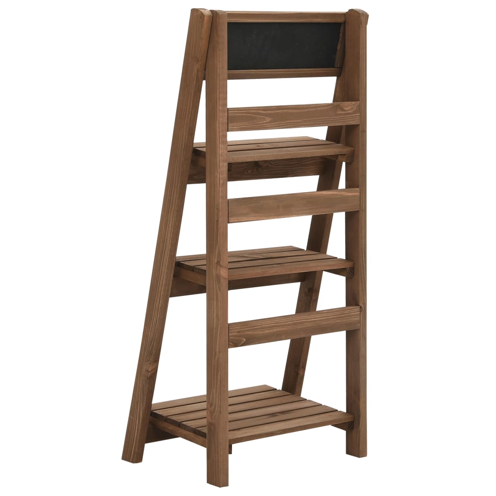3-Tier Plant Stand with Blackboard 40x30x90 cm Solid Fir Wood
