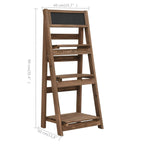 3-Tier Plant Stand with Blackboard 40x30x90 cm Solid Fir Wood
