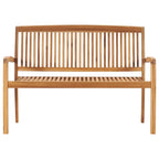 2-Seater Stacking Garden Bench 120 cm Solid Teak Wood