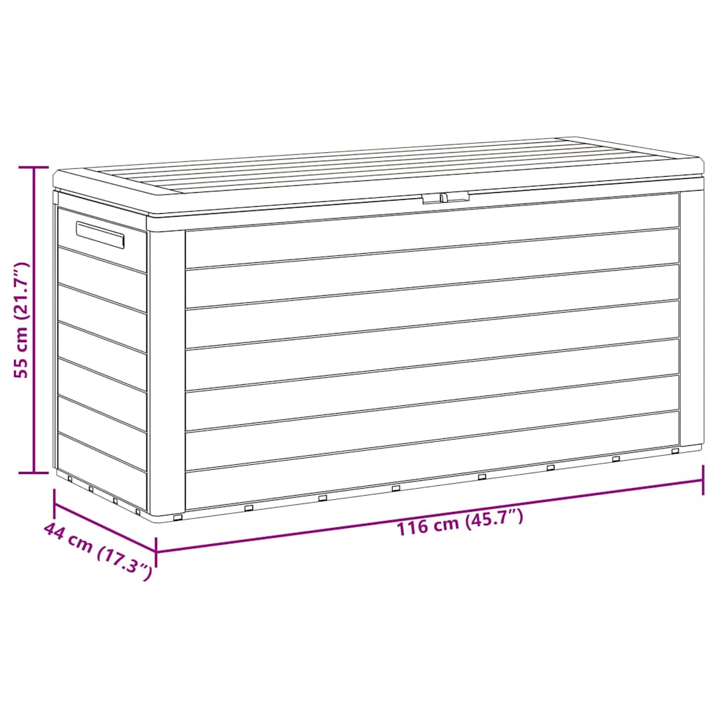 Garden Storage Box Brown 116x44x55 cm