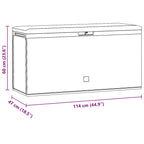 Garden Storage Box Brown 114x47x60 cm